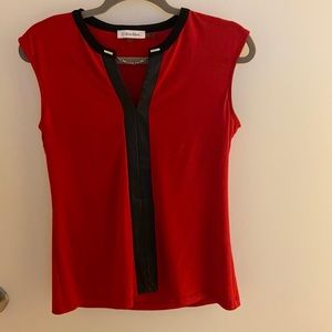 CALVIN KLEIN RED BLOUSE